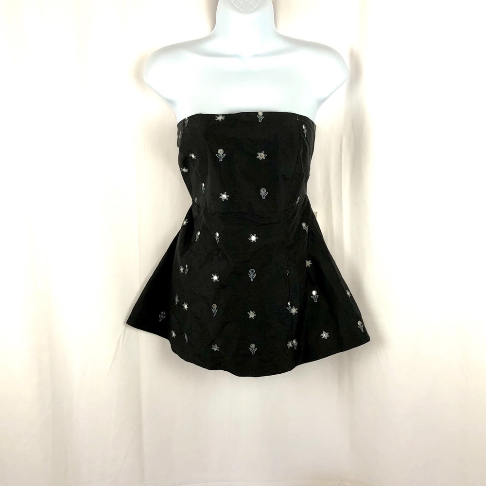 Molly B Silk strapless embellished top NWT 10